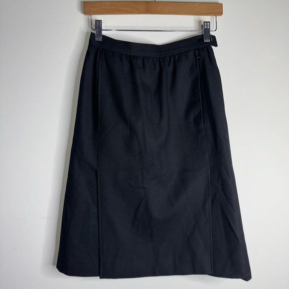 Vintage 1980's Yves Saint Laurent Rive Gauche Black Pencil Skirt - Picture 4 of 8